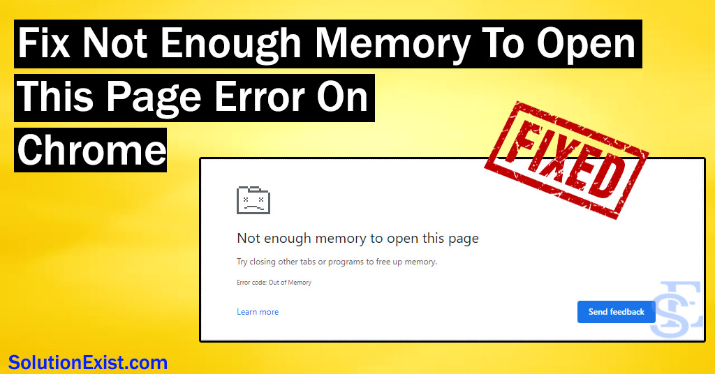 not enough memory to open this page