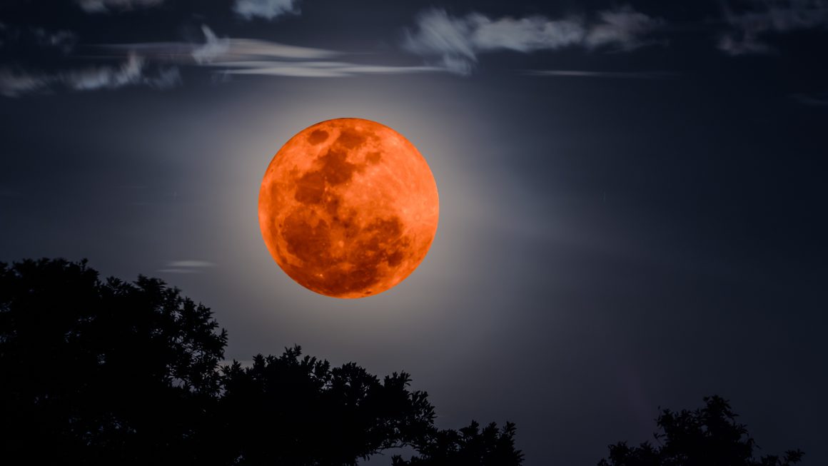 tonight moon orange