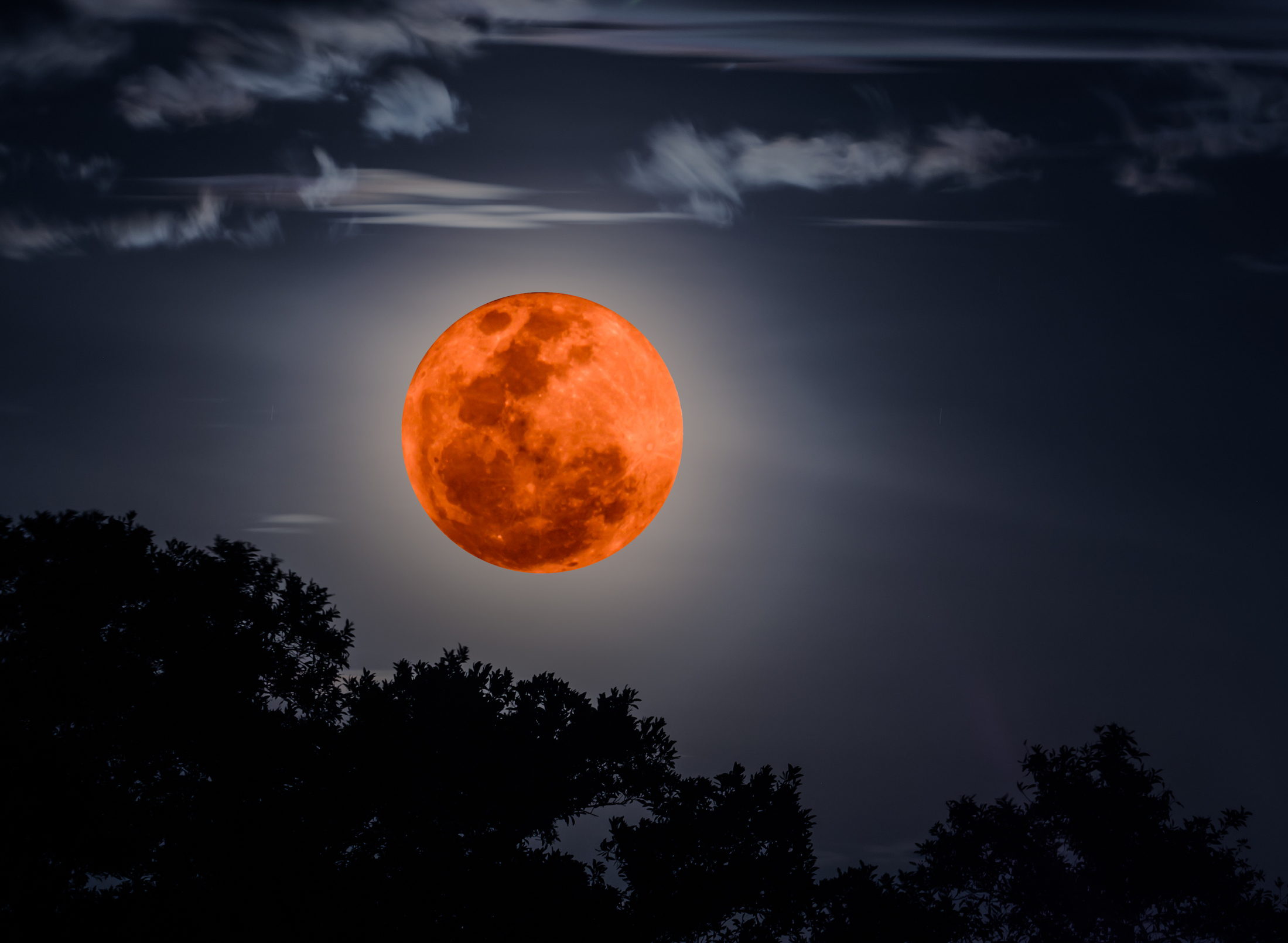 tonight moon orange
